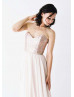 Sweetheart Neckline Champagne Sequin Ivory Chiffon Bridesmaid Dress